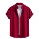 thumbnail image 2 of Blusa y camisa de manga corta con cuello vuelto para hombre, blusa informal de moda con cuello vuelto, blusa lisa de manga corta con botones, blusa de poliéster para hombre, 2 of 8