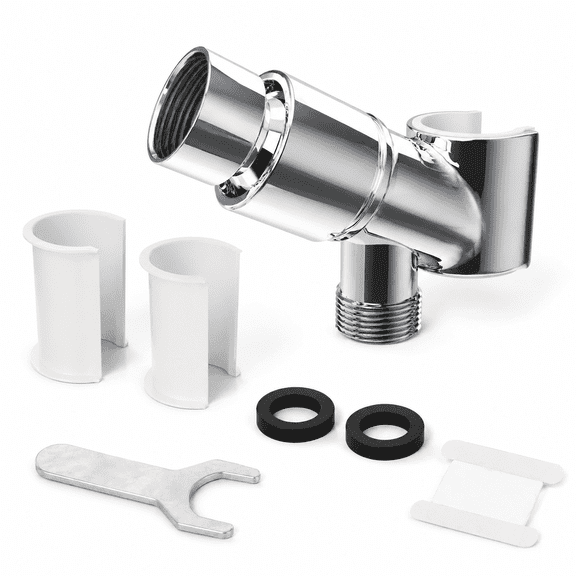 All Metal Handheld Shower Head Holder with Adjustable Shower Wand Bracket - Universal Shower Arm Mount & Brass Pivot Ball for Shower Arm and Hose