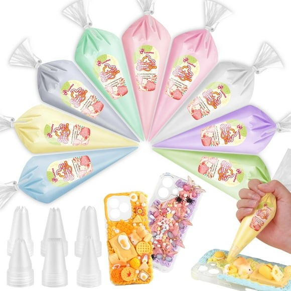 Set de pegamento en crema ColoPlay, 9 colores, 100 g, más 6 puntas para ribetes
