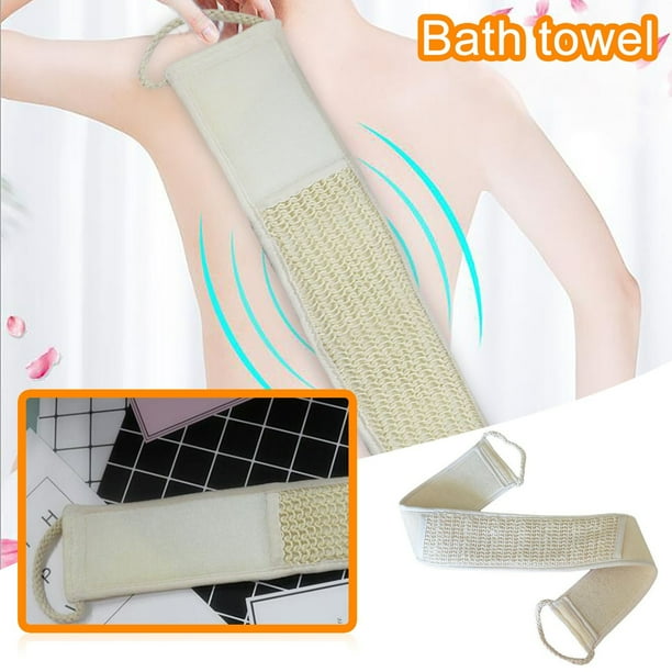 Toalla de Baño de Esponja de Calabaza para Espalda, Exfoliante, Masajeador, Baño de Espalda | Rayas Clásicas | Exfoliación y Rejuvenecimiento de La Piel | Lavable a Máquina | 1 Correa para La Espalda