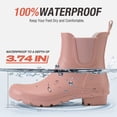 thumbnail image 4 of Women's Waterproof Chelsea Rain Boots, Slip-Resistant Rubber Garden Shoes, Pink, Size 8, 4 of 6