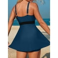 thumbnail image 3 of DOKOTOO Womens Tankini Bathing Suits 2 Piece Printed Swimsuits Tummy Control Tie Knot Swim Dress with High Waisted Boyshort, 3 of 10