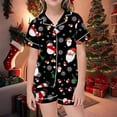 thumbnail image 2 of Landzoo Children's Casual Christmas Print Button Down Lapel Short Sleeved Top Shorts Pajamas Set, 2 of 4