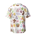 thumbnail image 2 of Xecao offers the Happy Easter1 for Men's Casual Short-sleeved Shirt, a button-up collared shirt with a pocket, perfect for beach vacations and yacht travel in the Large size., 2 of 7