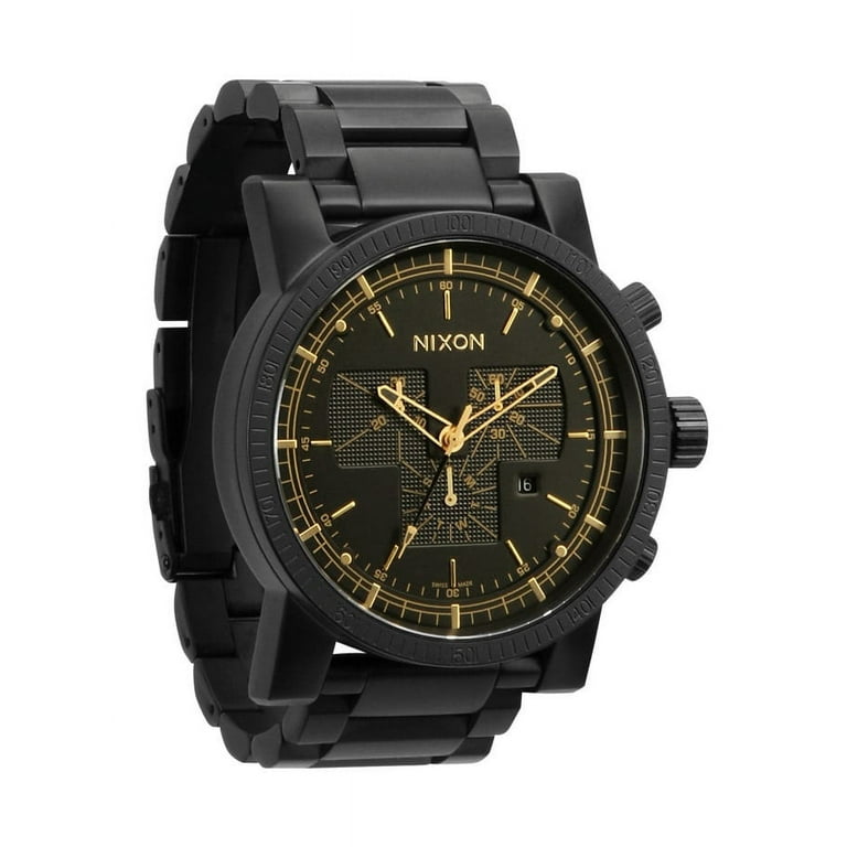 Nixon Men s Magnacon SS A154 Matte Black Gold Watch