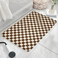 thumbnail image 3 of Brown and White Checkerboard Flannel Non Slip Door Rugs,Washable Door Mats Indoor,Decorative Door Mats,Dirt-Resistant and Absorbent Doormat for Entrance,Bedroom,Kitchen,Bathroom,31.5"x17", 3 of 4