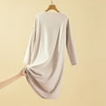 thumbnail image 5 of Aboser Womens Winter Fleece Nightgown with Built in Bras Loungewear Warm Long Sleeve Sleepshirts Solid Color Long Nightdress Casual Round Neck Sleep Gowns, 5 of 8