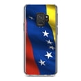 thumbnail image 1 of DistinctInk Clear Shockproof Hybrid Case for Samsung Galaxy S9 (5.8" Screen) - TPU Bumper, Acrylic Back, Tempered Glass Screen Protector - Venezuela Waving Flag Red Blue Yellow - Venezuela, 1 of 5