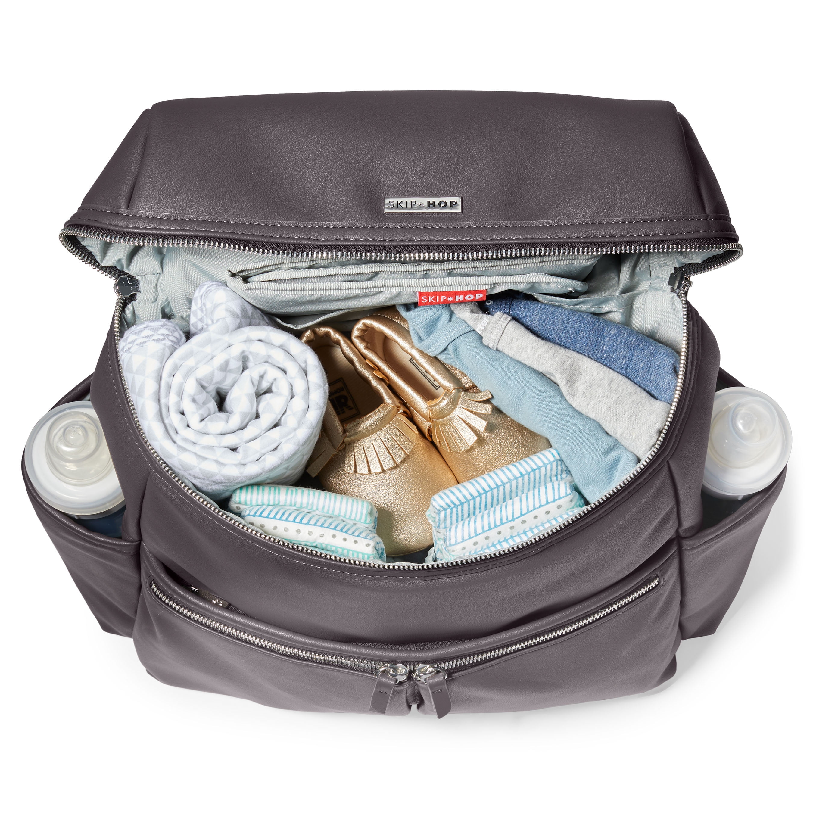 Skip Hop Flatiron Diaper Bag Backpack - Gray Raisin