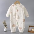 thumbnail image 2 of larppty Soft 3-24 Months Unisex Footless Newborn Baby Sleepers Pajamas Romper Boys Girls Long Sleeve(Khaki), 2 of 4