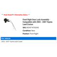 thumbnail image 2 of Front Right Door Lock Assembly - Compatible with 2003 - 2007 Toyota Land Cruiser 2004 2005 2006, 2 of 2