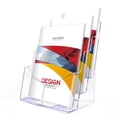 thumbnail image 2 of Acrylic Brochure Holder Clear Flyer Holder Rack Multipupose Countertop Organizer Brochure Holder for Documents Menu Pamphlets A4 3 Tier, 2 of 6