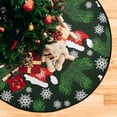 thumbnail image 4 of Coolnut Christmas Hat Leaves Christmas Tree Mats Waterproof Tree Skirt, Winter Snowflake Xmas Tree Stand Tray Mat Floor Protector Pad for Holiday Party Decoration, 28.3", 4 of 6