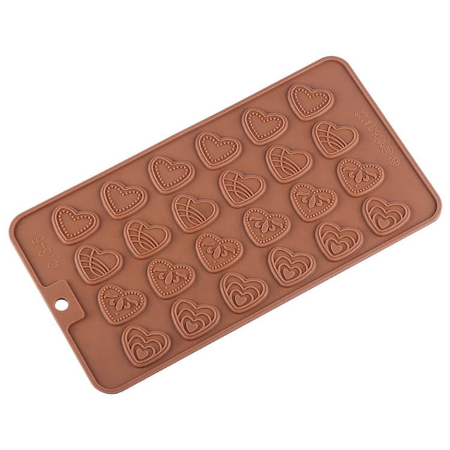 Copos de silicona BRILLAR Molde de chocolate love 24 eslabones Rojo Verde