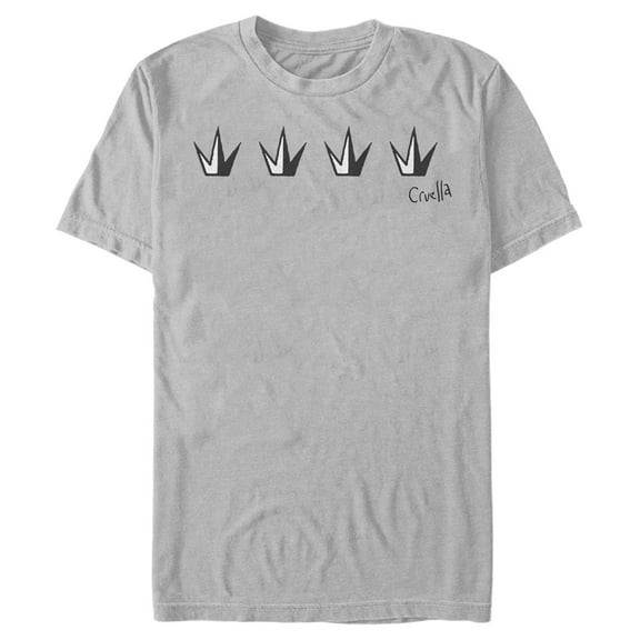Men's Cruella Crowns Logo Graphic Tee Silver Small
