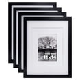 thumbnail image 1 of Set de 4 marcos de fotos Egofine de madera negra con plexiglás, 11 x 14 cm, 1 of 9