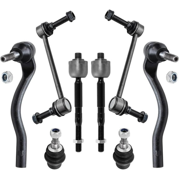 Detroit Axle - 8pc Front Suspension Kit for 2006-2010 Mercedes-Benz ML350, 4 Outer Inner Tie Rod Ends 2 Lower Ball Joints 2 Sway Bar Links 2007 2008 2009 Replacement