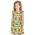 thumbnail image 1 of Balery White Blue Striped Sunflower Camisón de princesa para niñas, pijama de algodón con mangas abullonadas, suave y bonito.-Medium, 1 of 6