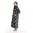 thumbnail image 2 of Just Love Plush Zipper Lounger Robe 6811-10445-MNT-1X (X-Large, Black Snowflake), 2 of 3