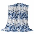 thumbnail image 6 of Blue Floral Blanket Soft Cozy Warm Throw Blanket for Couch, Plush Fuzzy Flannel Fleece Blankets for Sofa, Vintage Farmhouse Garden Flower Leaves Bed Blankets Lightweight Gifts for Women, 40"x50", 6 of 9