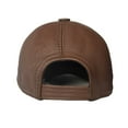 thumbnail image 3 of Leather Baseball Cap Genuine Lambskin Hat Sports Visor Adjustable Strap Brown, 3 of 5