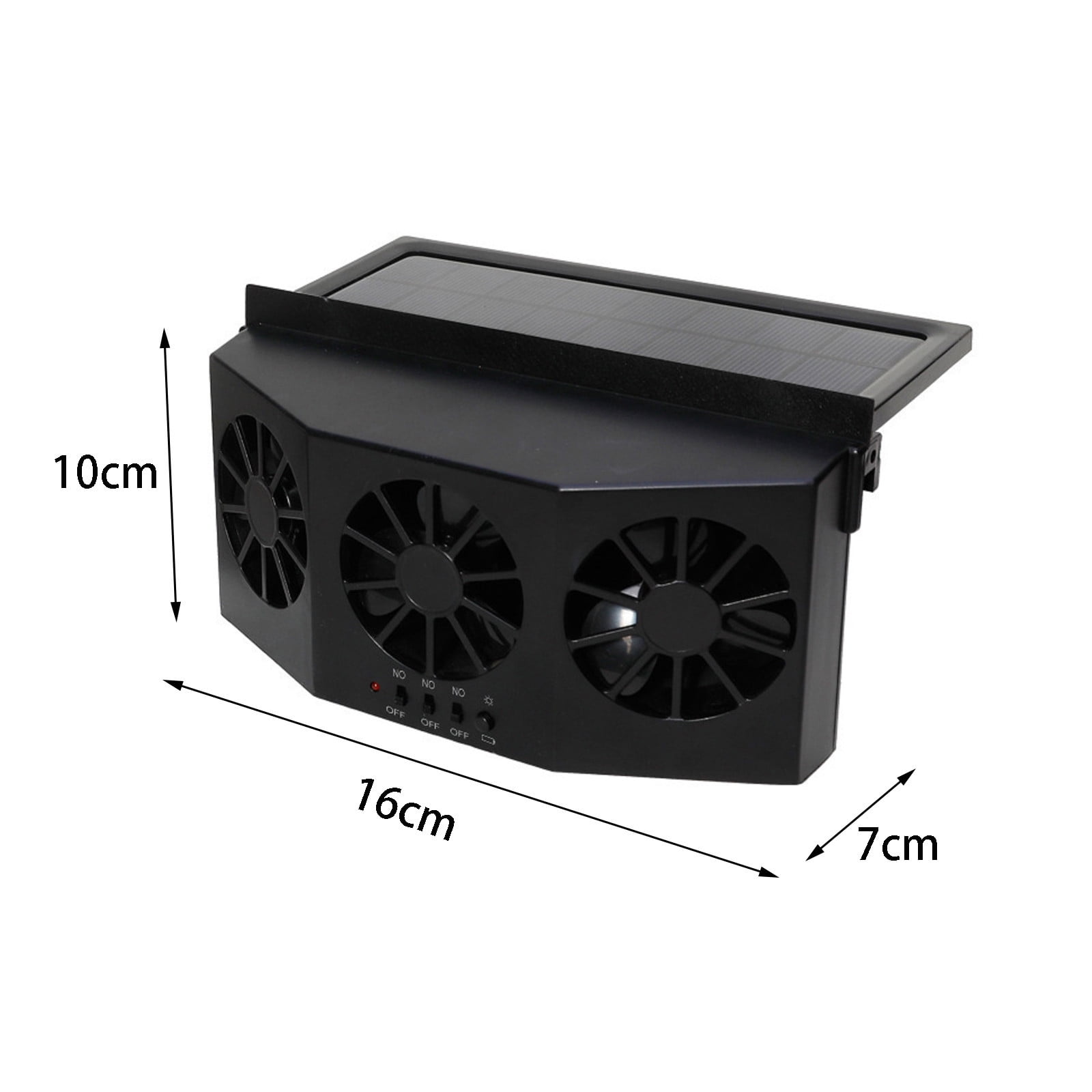 lulshou Portable Fan, Solar Powered Car Device Car Exhaust Fan Circulation Exhaust Fan Car Ventilation Fan, Small Fan for Bedroom