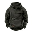 thumbnail image 1 of DPTALR Men Sweatshirt Quarter Zip Cargo Pullover Hoodies Workout Gym Sports Running Outdoor Winter Jackets, 1 of 5