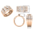 thumbnail image 4 of Dazzlingrock Collection Marquise, Baguette, Tapered & Round White Diamond Three Piece Bridal Engagement Ring Set for Women (1.70 ctw, Color I-J, Clarity I1-I2) in 14K Rose Gold, Size 8.5, 4 of 6
