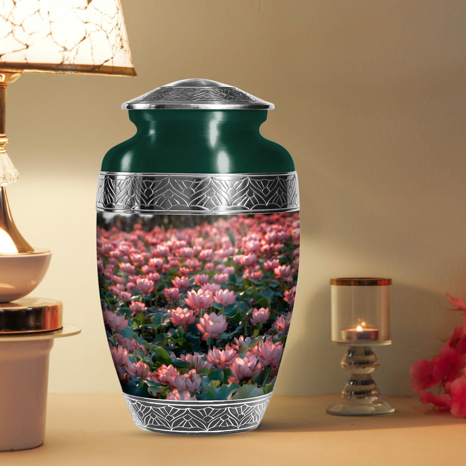 Lotus Dawn Cremation Urns for Human Ashes Adult Father & Mother (10 Inch)