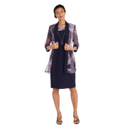 R&M Richards Women's Juniors Two-Piece Printed Jacket and Dress Set