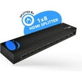 thumbnail image 4 of 1080p 1x8 HDMI Splitter by OREI - 1 Port to 8 HDMI Display Duplicate/Mirror - Powered Splitter Ver 1.3 Certified for Full HD 1080P High-Resolution 3D Support (One Input To Two Outputs) - HD-108, 4 of 10
