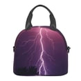 thumbnail image 2 of Goofa Thunderstorm Violet Purple Pattern Lunch Bag ,Insulated Lunch Box, Small Leakproof Cooler Food Lunch Containers Reusable High Capacity Lunch Tote Bags, 2 of 8
