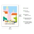 thumbnail image 2 of Denmark - Danish Village - Vintage Travel Poster by Ole Kortzau c.1975 - Bamboo Fine Art 290gsm Paper (Unframed) 17x22in, 2 of 4
