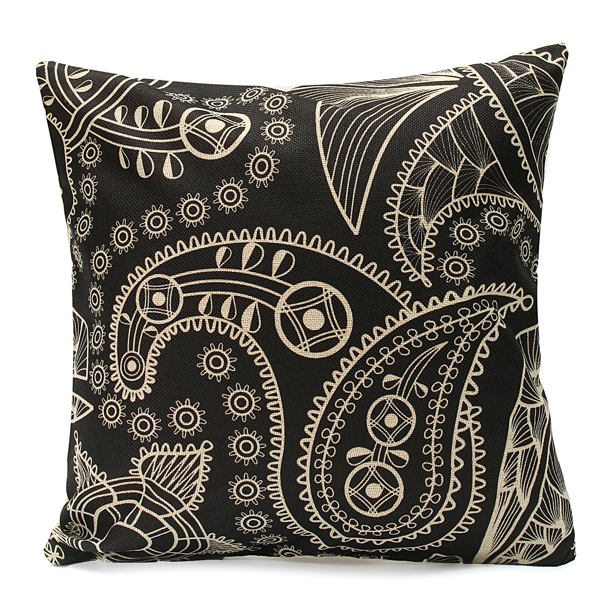 Bohemia Paisley VortexCouch Cushion Pillow Covers 18''x18'' Square