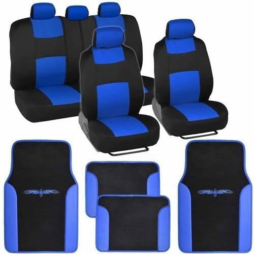 BDK Original Car Seat Covers and Floor Mats, Split Bench, Easy