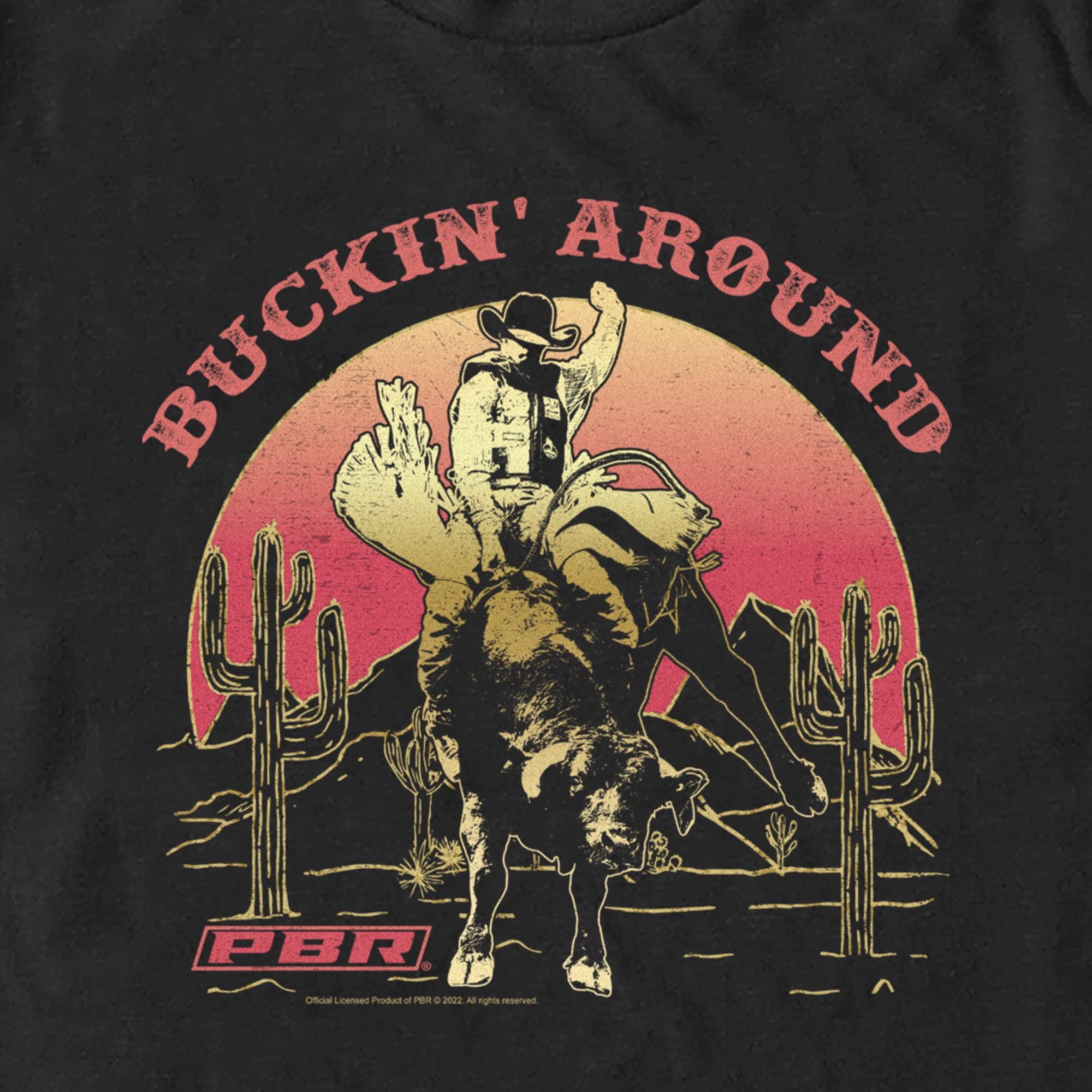 Professional Bull Riders Men's Buckin' Around T-Shirt Black