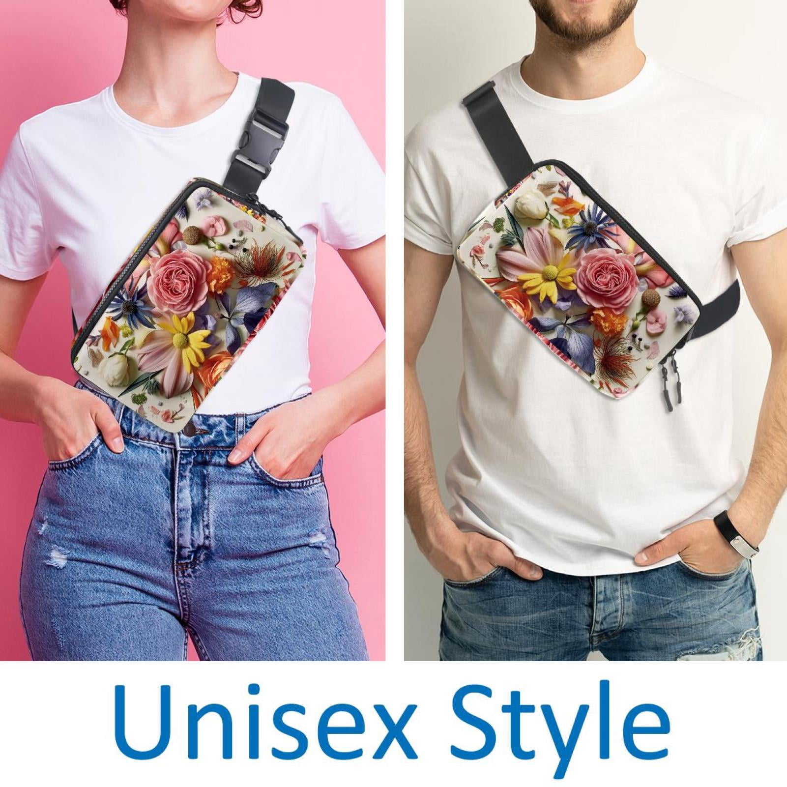 Minced flower Lightweight Adjustable Waist Pack with Extension Strap - Unisex Fanny Pack Money Belt