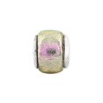 thumbnail image 3 of Pink Dichroic Glass Charm .925 Sterling Silver Antiqued Adult Reflection Beads - QRS1450, 3 of 5