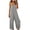 Gray, variant on Womens Cotton Linen Jumpsuits Casual Sleeveless Backless Spaghetti Strap Wide Leg Long Pants Rompers Summer Beach Vacation Overalls