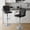 Black, variant on Unikome Bar Stools Set of 2, Adjustable Swivel Bar Chairs with Padded Armrests & Ergonomic Backrest, 350lb Capacity PU Leather Counter Height Stools for Kitchen Island, Pub and Dining Room, Black