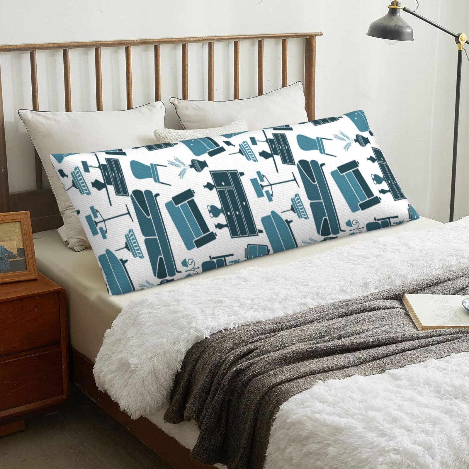 Naloa Modern Furniture Super Soft 20x60 Body Pillow Case,Long Side Hidden Zipper（PILLOWS ARE NOT INCLUDED）