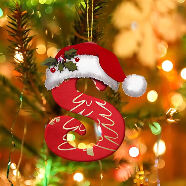 26 Letters Christmas Tree Decoration Pendant Christmas Tree Ornaments Personalized DIY Christmas Ornaments Christmas Decoration Xmas Tree Hanging Decor