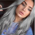 thumbnail image 2 of Peluca CHAO cabello largo Negro Gris Degradado Fibra química, 2 of 4