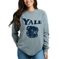 thumbnail image 4 of Yale Bulldog Distressed - Women's Garment Dyed Long Sleeve Graphic T-Shirt, 4 of 14