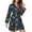 style-5, variant on Crane Birds Flower Pajama Robe Blue Floral Print Long Sleeve Trendy Pajamas Robes Women V Neck Bedroom Bathrobe Spring Dresses