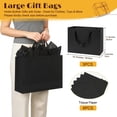 thumbnail image 2 of 3pcs Extra Large Black Gift Bags with Handles, 15.7 x 11.3 x 5.5 in Reusable Big Paper Present Bags with Tissue Paper for Men, Birthday, Business or Holiday Use, 2 of 7