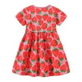 thumbnail image 4 of ATAIKU 2-7T Toddler Girls Short Sleeve Dress 100% Cotton Casual Summer Appliques Shirt Jersey Dresses, 4 of 7