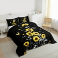 thumbnail image 3 of Homewish Country Sunflower Flower Bedding Comforter Set,Cute Cartoon Butterfly Twin Comforter Sets,Yellow Black Bedding Set For Girls Kids,Breathable Home Decor Reversible,2-Piece, 3 of 8
