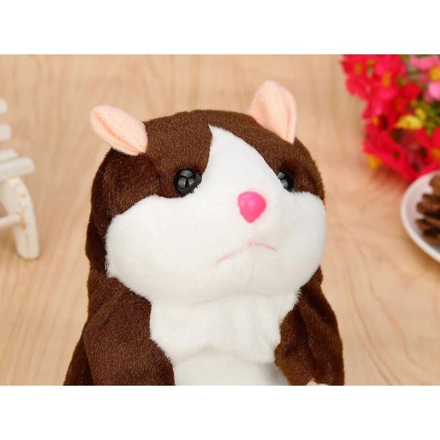 Hámster de peluche que habla, graba y asiente, 15 x 9 cm