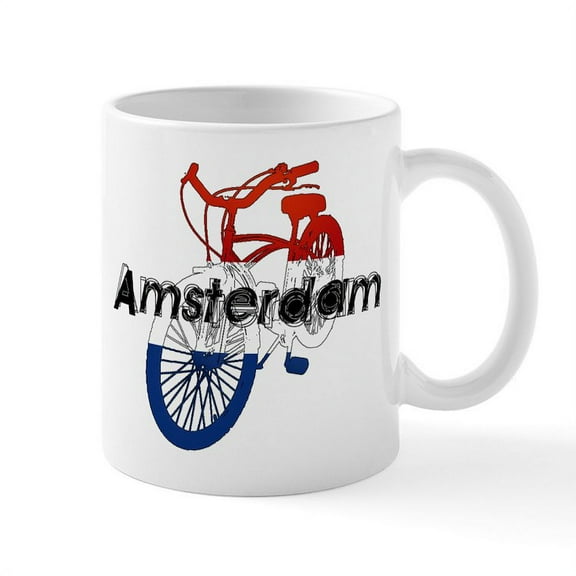 CafePress - Amsterdam Bicycle Mug - 11 oz Ceramic Mug - Novelty Coffee Tea Cup